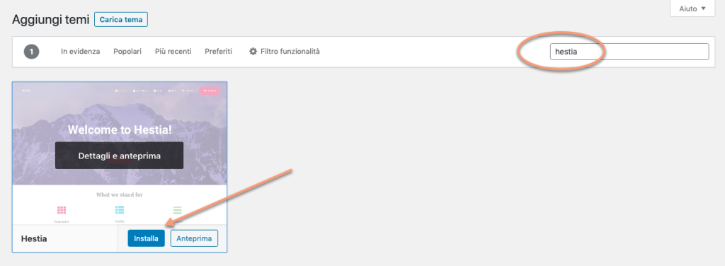 Come si usa WordPress - Installa Tema