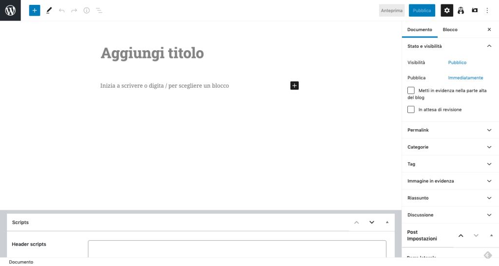 Gutenberg editor post