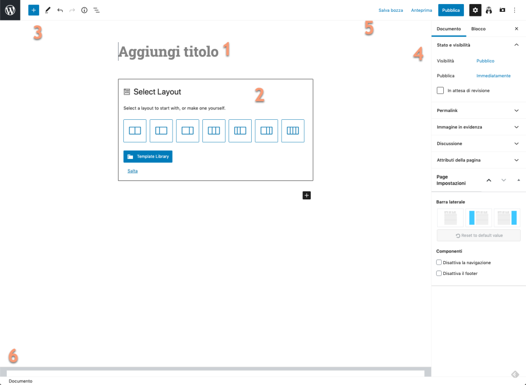 Gutenberg editor pagina