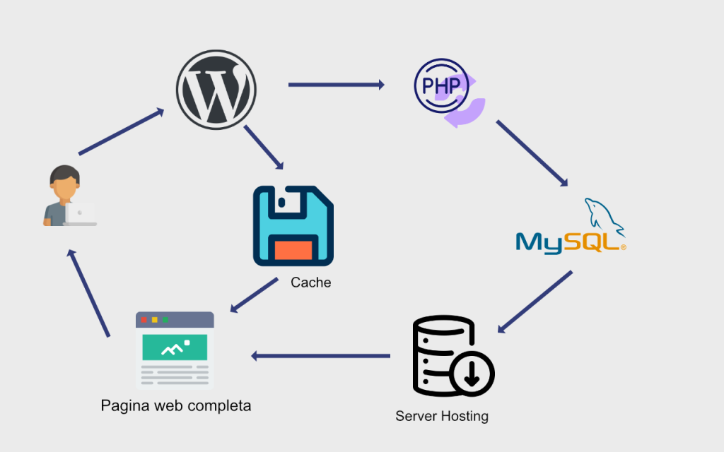 WordPress lento, schema della cache