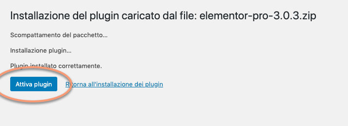 Attiva il plugin installato