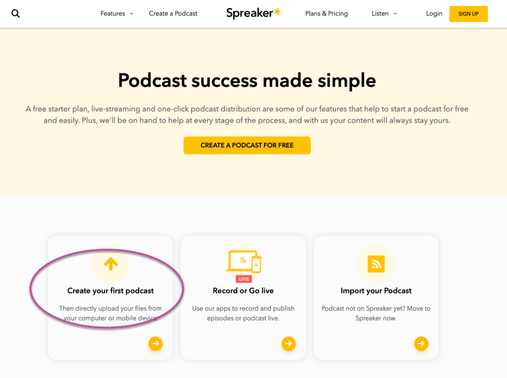 Crea il primo podcast