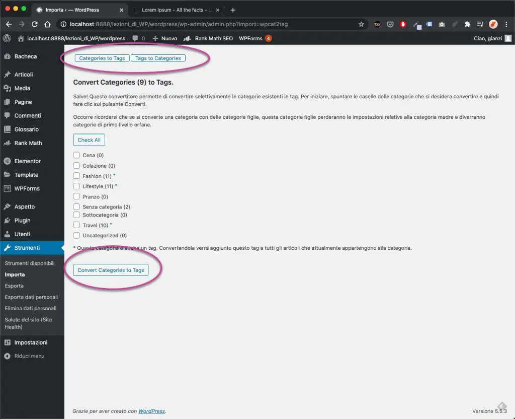 categorie wordpress Convertitore Categorie 1