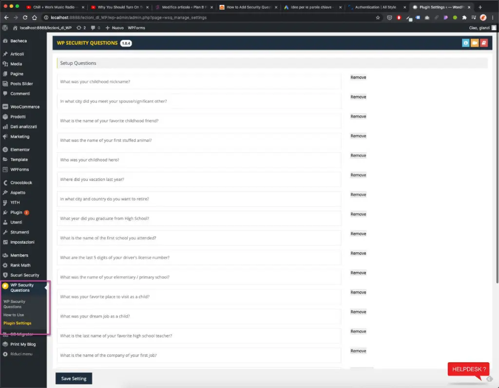 Login WordPress Sicuro setting