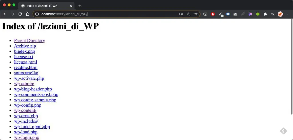 Directory Browsing - Home senza index