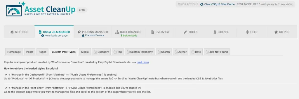Asset CleanUp CSS JS