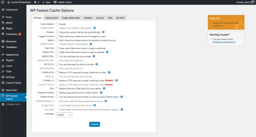 WordPress Cache Plugin WP Fastest Cache