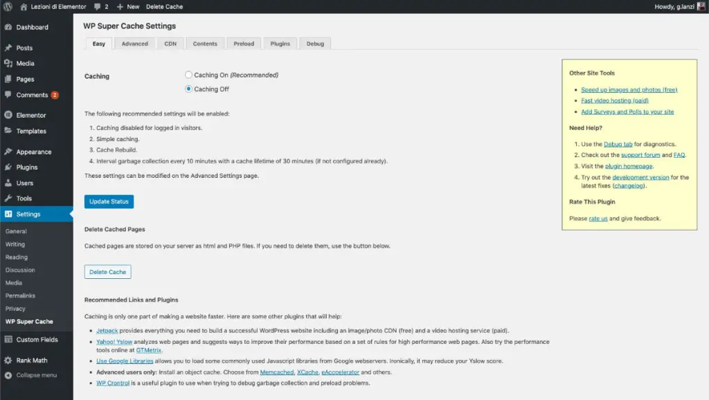 WordPress Cache Plugin WP Super Cache