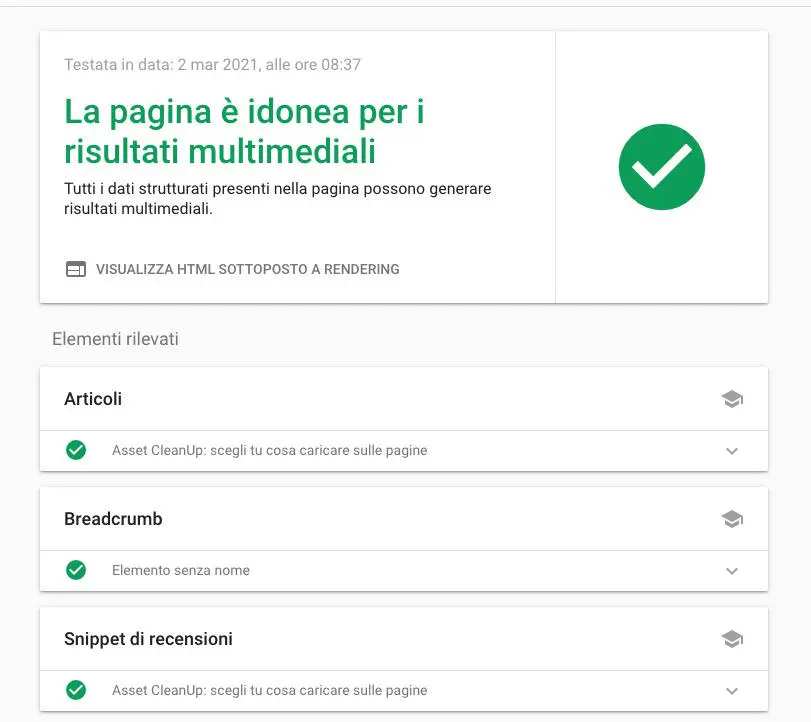 Schema.org validazione dello schema da parte di Google
