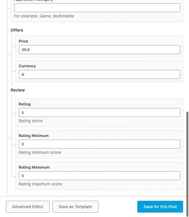 Schema.org compilazione personalizzata 3