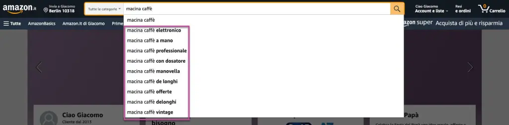 Ricerche Amazon
