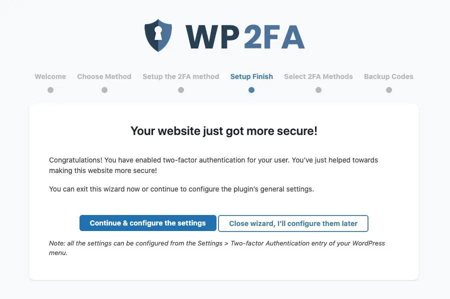 Autenticazione a due fattori autenticazione a due fattori finire il setup