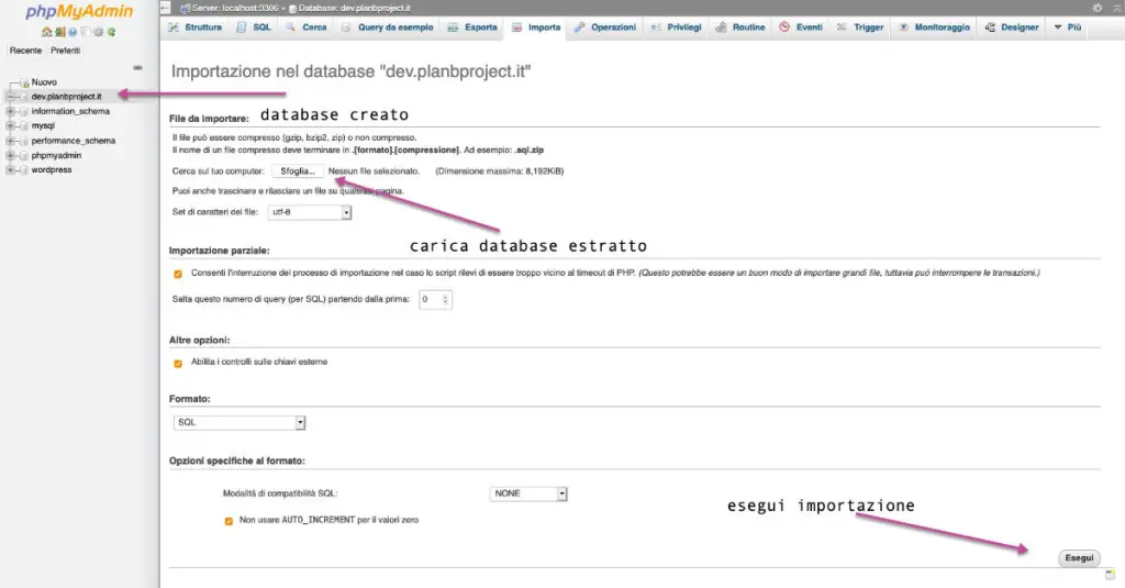 staging wordpress staging in wordpress importa db