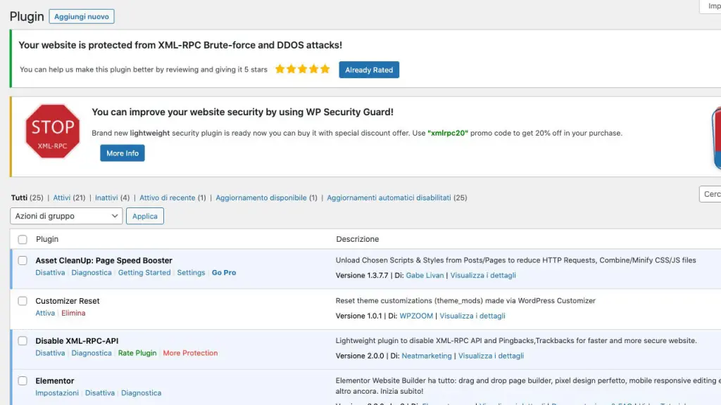 Plugin XML-RPC Banner