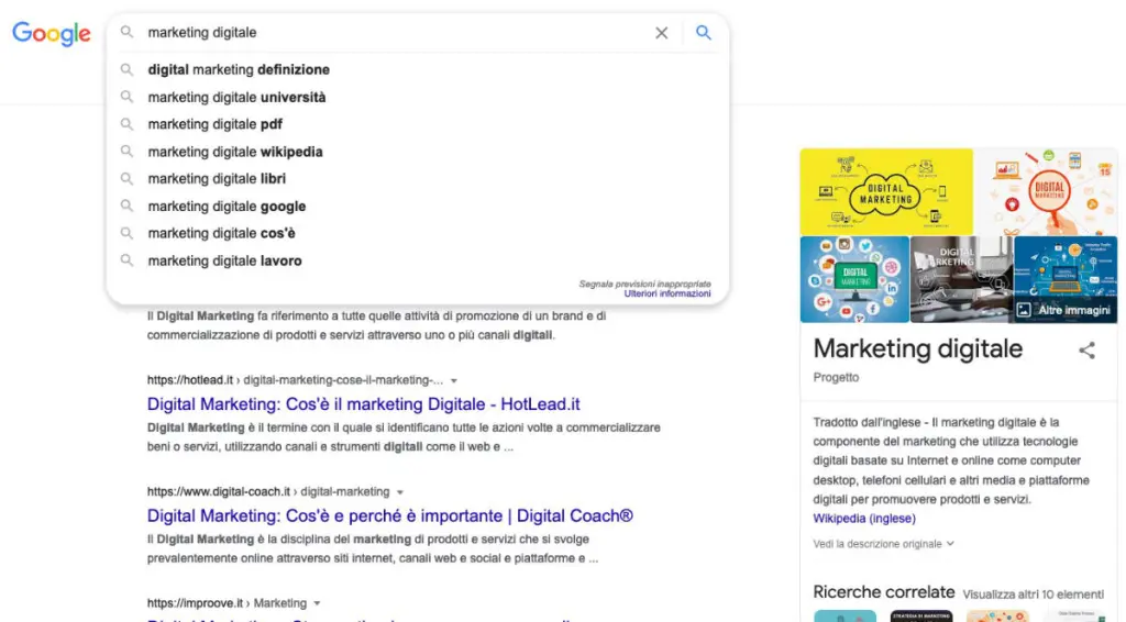 personalizzare il contenuto google search