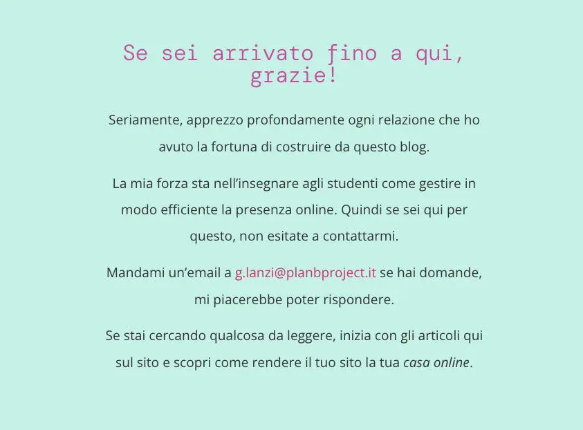 pagina chi siamo cta email
