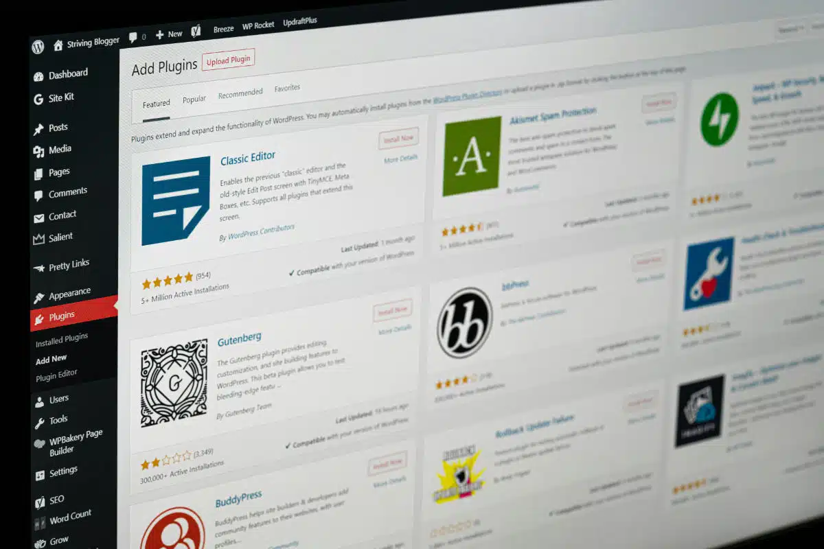 La schermata dei plugin del repository di WordPress